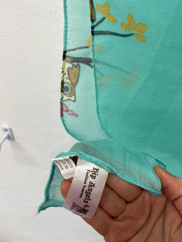 Fabulous Teal Owl scarf super cute JW002