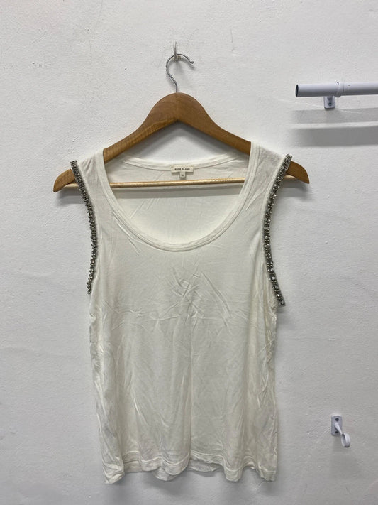 Fabulous Cream tank top from River Island embellished Uk10 JB001