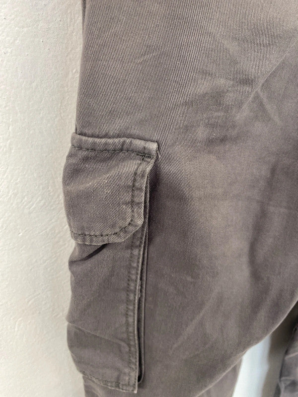 Bershka Trendy Grey Cargo Trousers UK 4 SD002