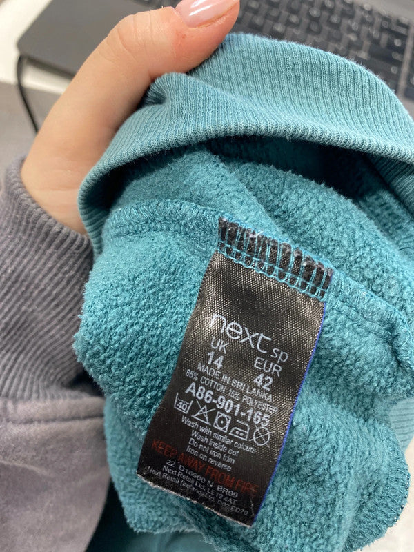 Next Forrest green studded jumper UK 14 KS003