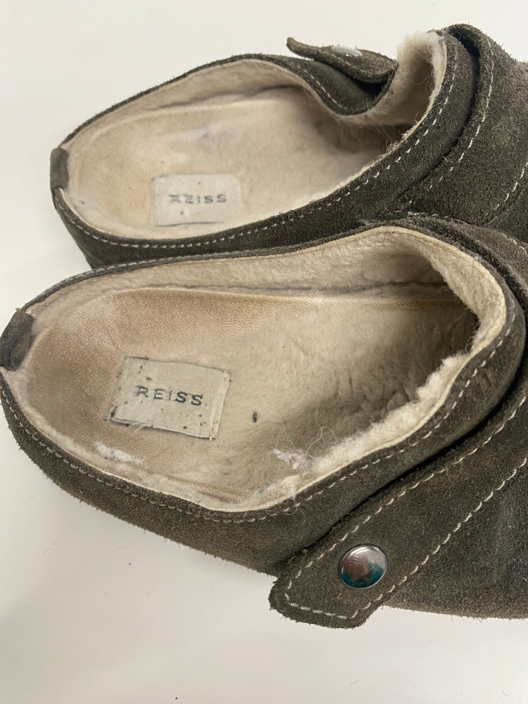 Reiss ambler shearling lined suede slippers Uk4 SS002