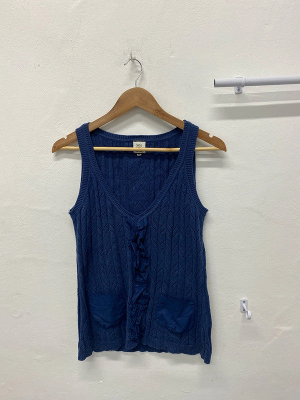 Fabulous y2K petrol blue crochet knit tank UkM 12/14 MM005