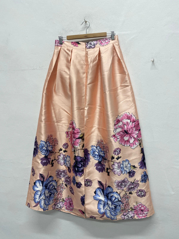 Fabulous Elenza Peach floral maxi skirt UkXL10/12 MA003