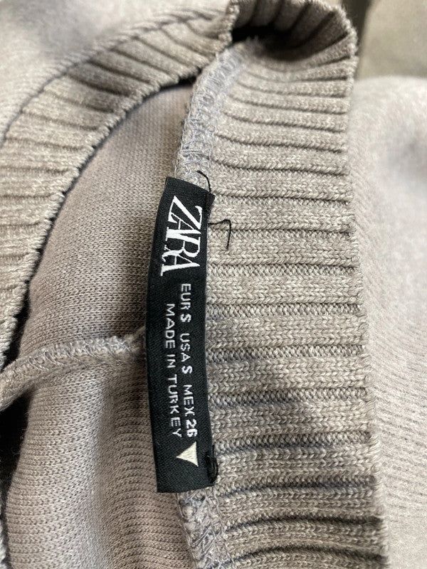 Gorgeous Zara grey knit coord skirt jumper ribbed UK M AO001