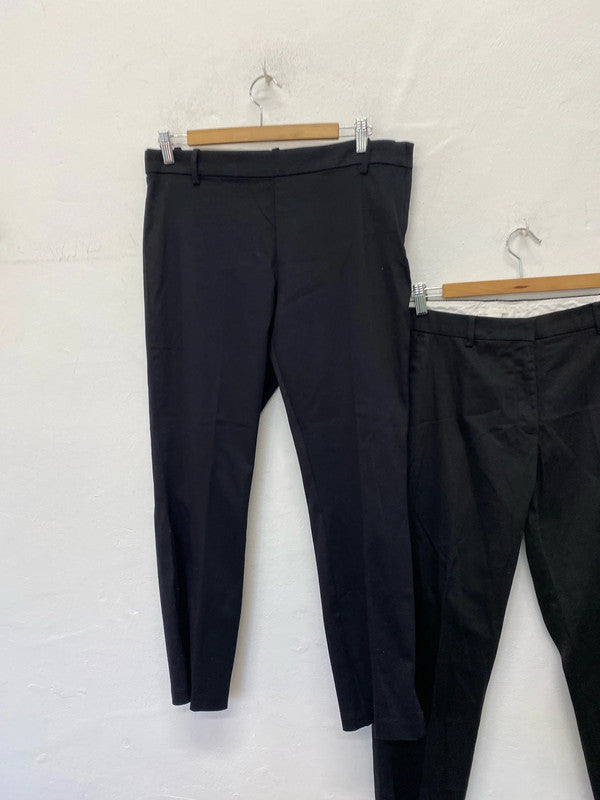 Fabulous Duo of H&M smart Black trousers formal work event Uk16 #32 KM003