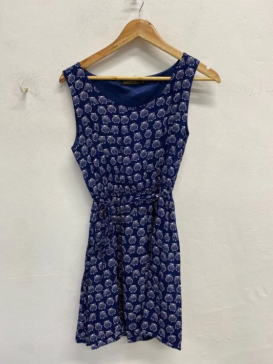 Lovely goldkid blue owl mini dress casual UK 10 JA002