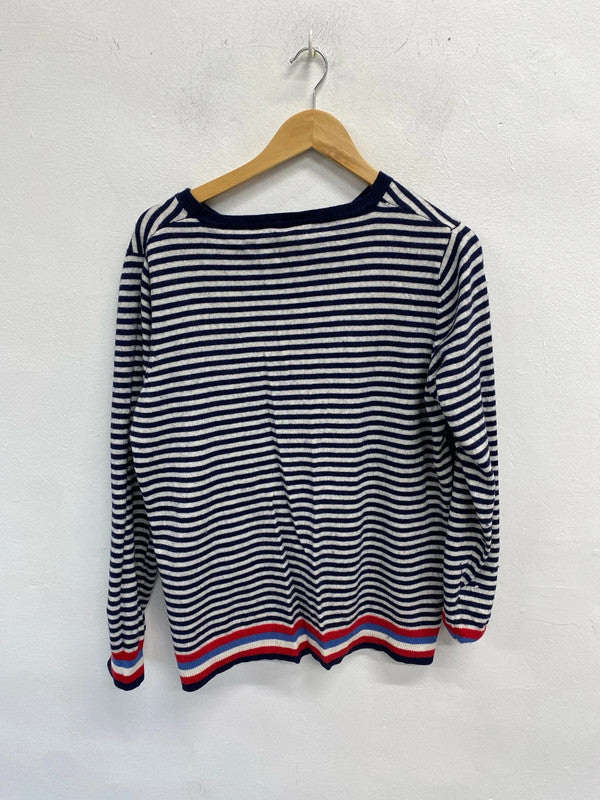 Lovely joules cash wool blend navy striped jumper UK 20 KN002