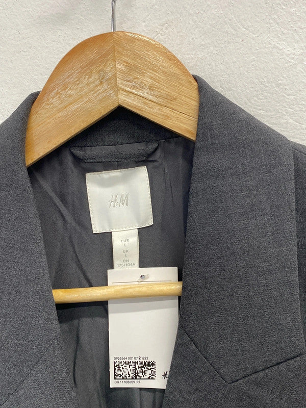 Lovely H&m dark grey double breasted blazer UK L KM003