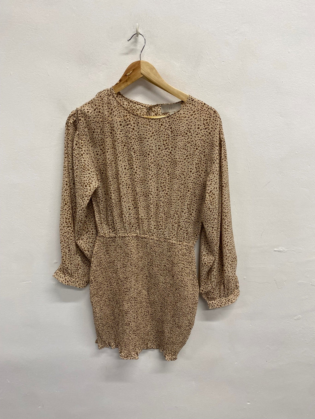 Fabulous Coast Dress Uk 10 Beige animal print KC528