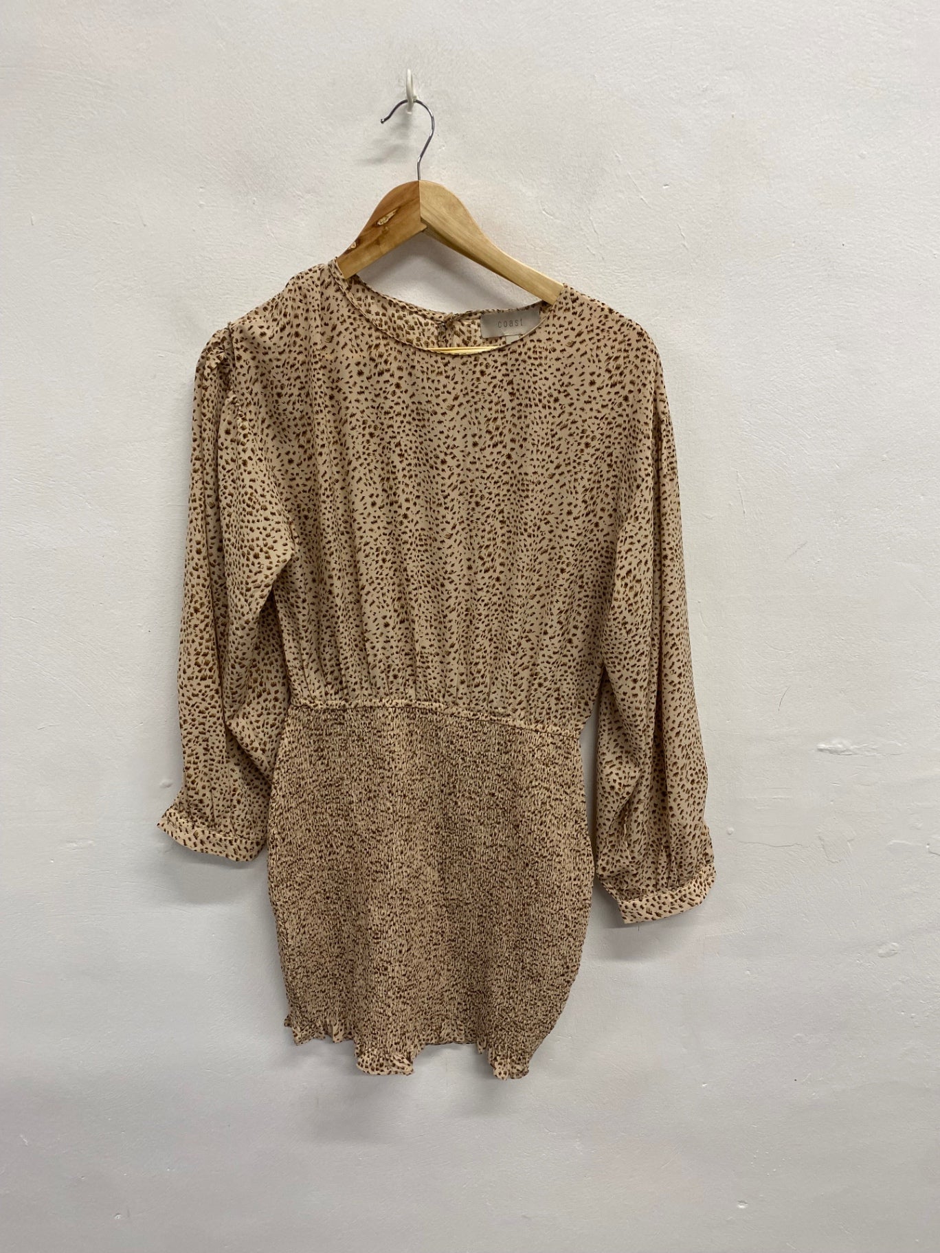 Fabulous Coast Dress Uk 10 Beige animal print KC528