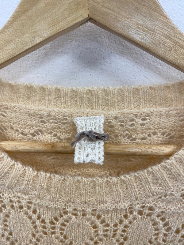 NKN Nekane Gorgeous Apricot Crochet Knit Jumper Size M MS002