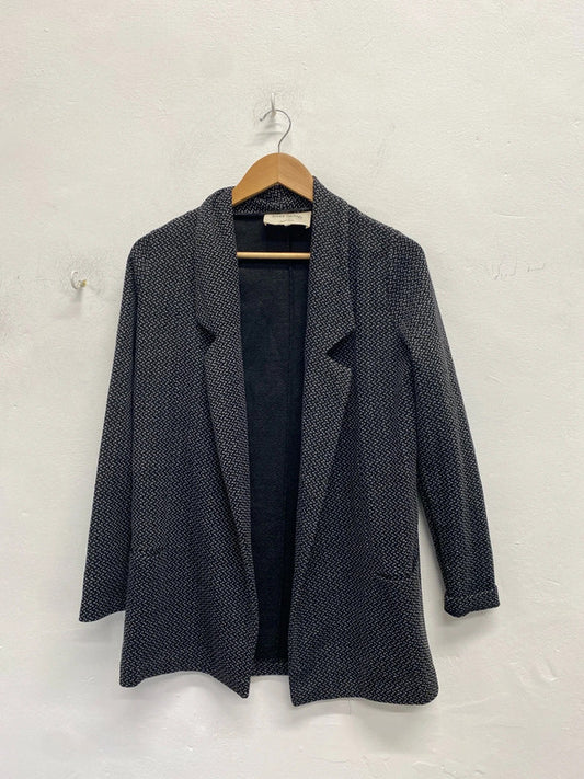Fabulous river island grey black pattern longline blazer UK S KM004
