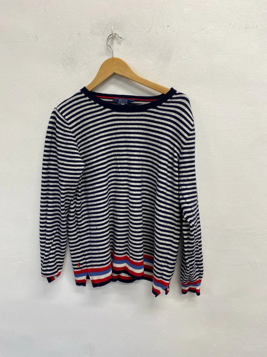 Lovely joules cash wool blend navy striped jumper UK 20 KN002