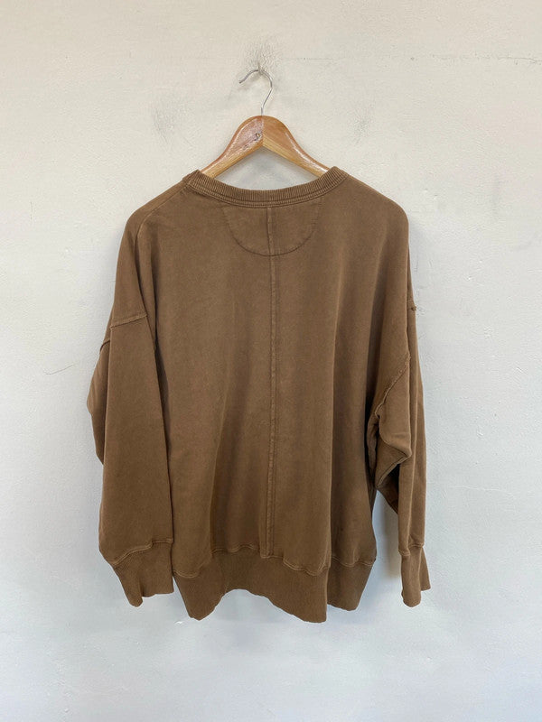American Eagle Cozy Brown Oversize Sweatshirt Size M PJ001