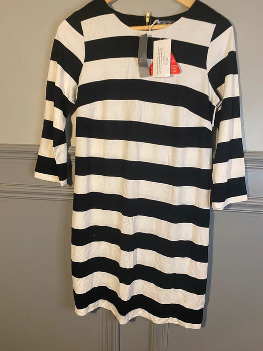 Fabulous Dress by South New Black & White Gold Zip Uk10 LB001