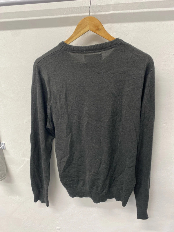 Fabulous Dark grey brown Penguin Merino blend soft sweater UkL SR006