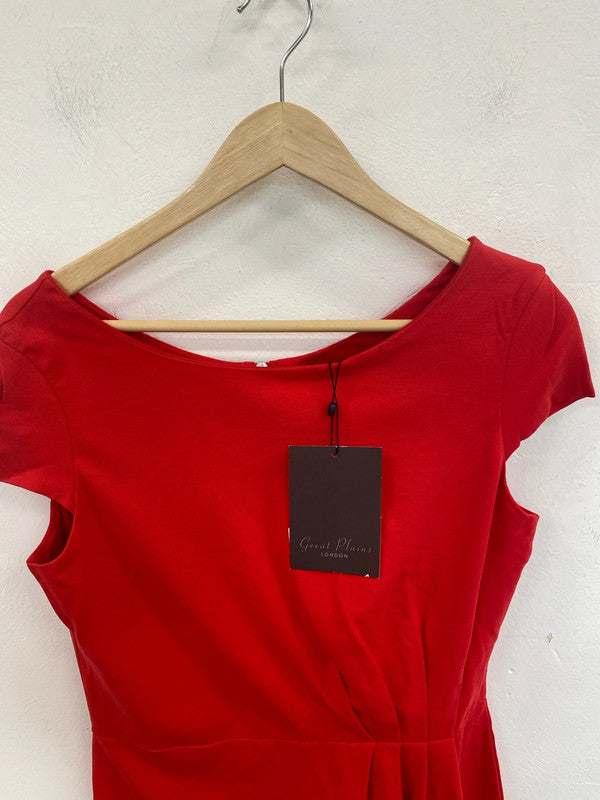 Great Plains Stylish Red Jersey Balloon Dress Size M LW005