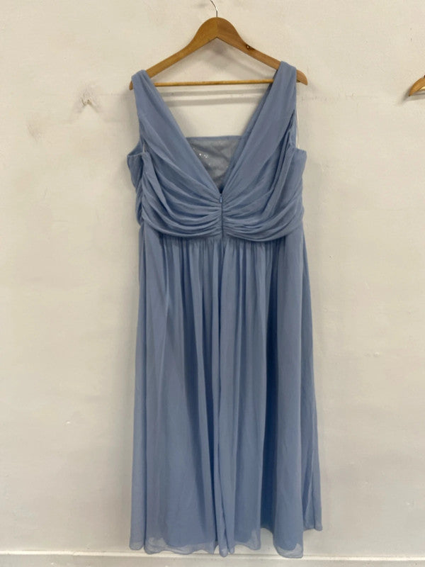 Fabulous periwinkle blue gown bridesmaids dress Dessy collection Vivian Diamond 24 CR002