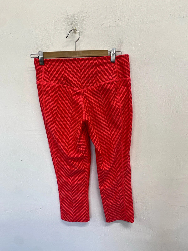 Lovely Nike dri fit coral geometrical cropped leggings UK S GK002