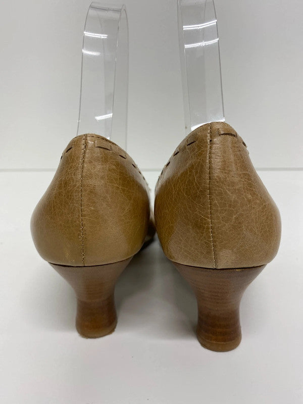 Fabulous Moda in Pelle caramel leather court shoes events formal Uk5 KM004