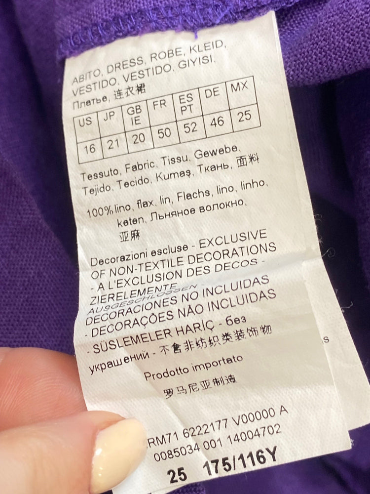 Fabulous MARINA RINALDI Dress UK 20 Purple button SO001