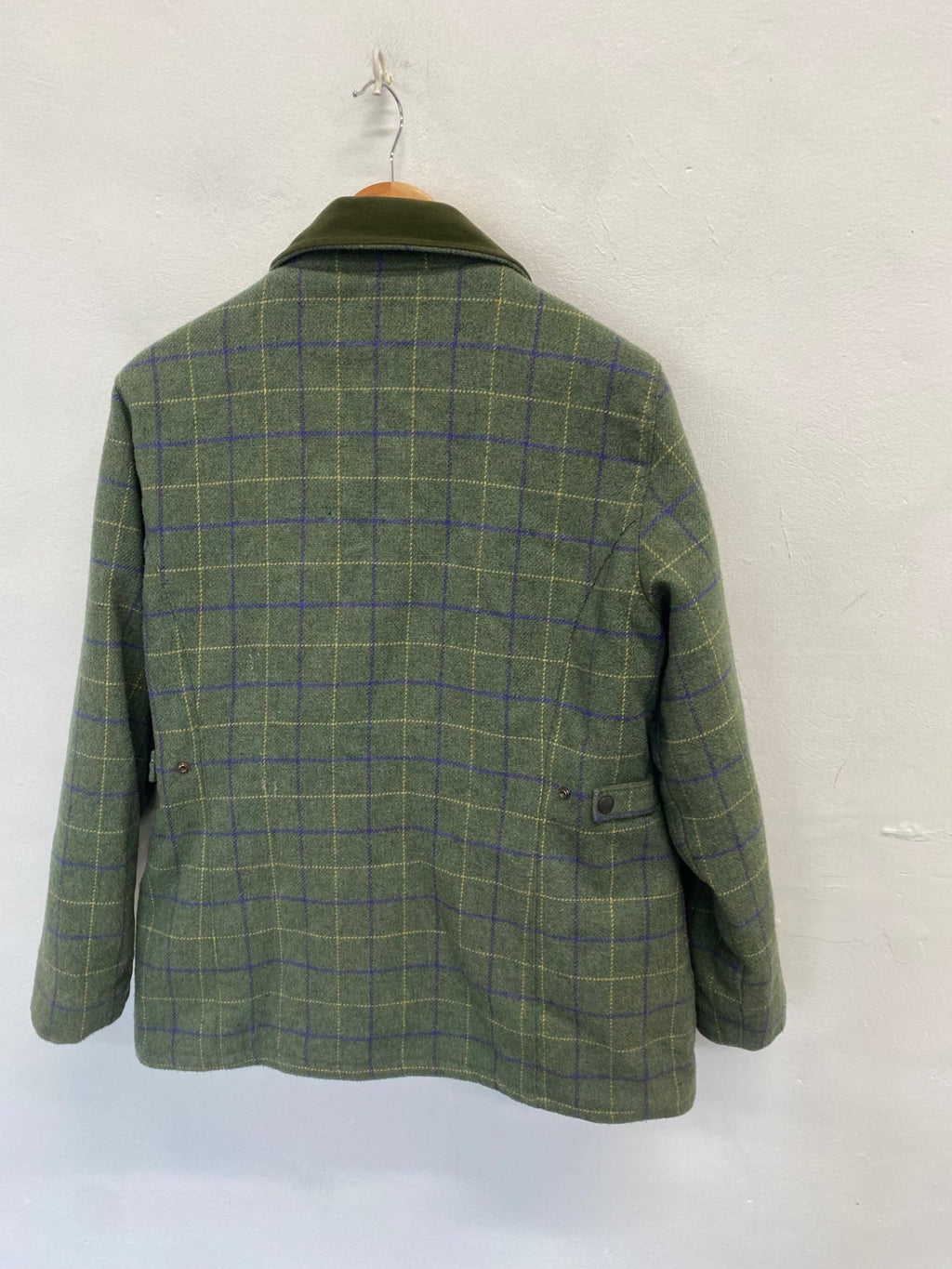 Stunning WoodGreen Utility wool Jacket UK 14 Khaki checked KR559