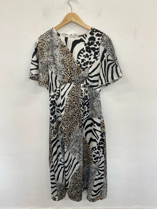 Girl In Mind Fabulous Animal Print Midi Dress UK 10 LK009