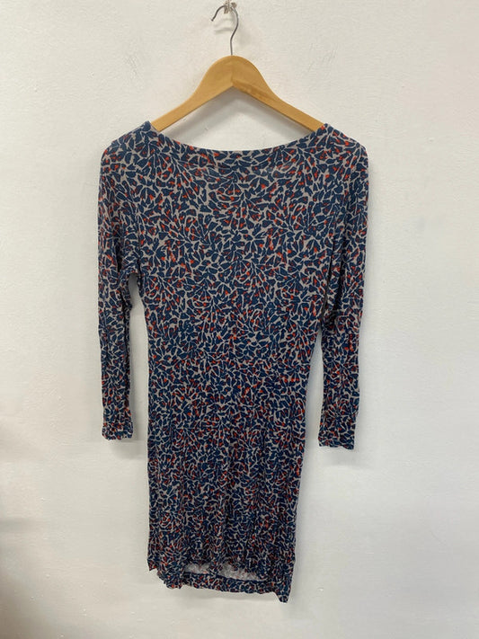 Great Plains Stylish Grey & Navy Artsy Jersey Dress Size M LD001