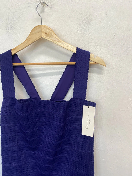 Stunning damsel in a dress jasmine bandage purple dress midi UK 16 MW001