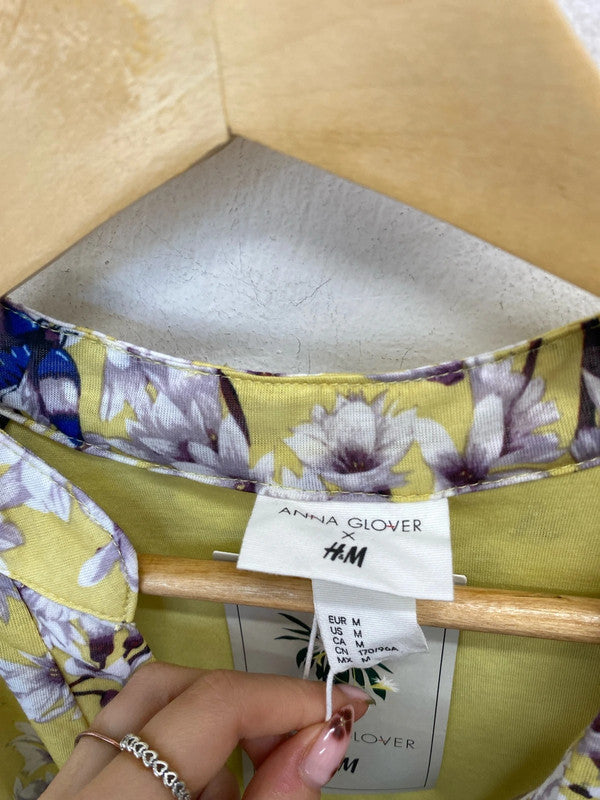 Lovely H&M x anna glover like botanical blouse nwt UK M IM001