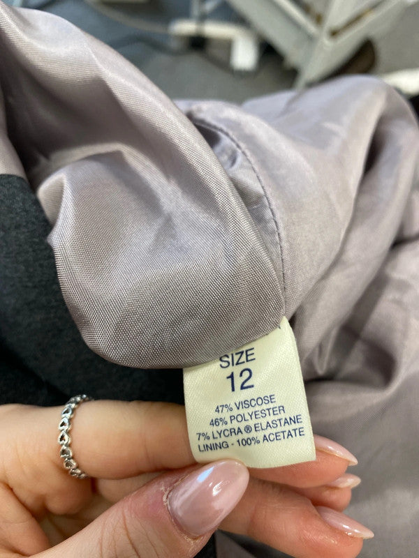 Fabulous Debenhams grey longline blazer UK 12 JB005