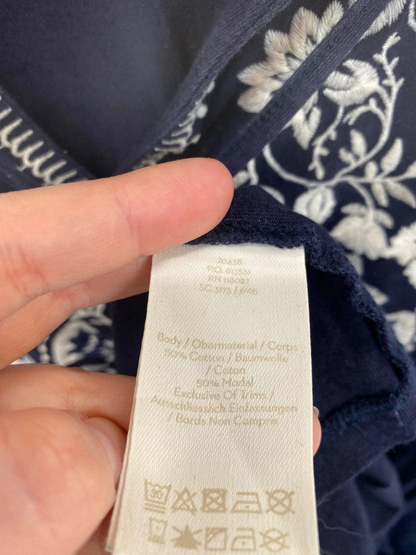 Boden Fab Navy Embroidered Sheath Dress UK 14 KN003