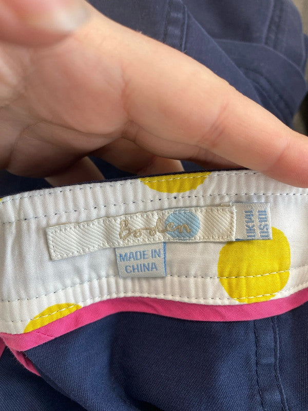 Boden Fab Navy Knee Length Canvas Skirt UK 14L LW005