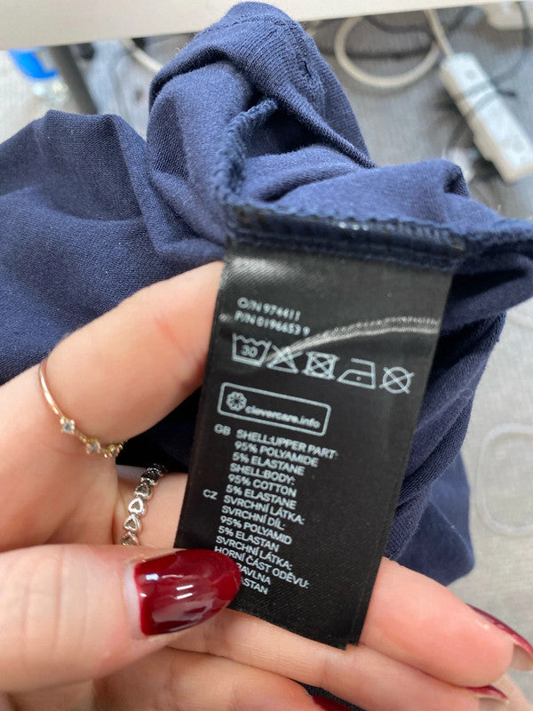 Lovely h&m navy mesh sleeve spotted top UK xs MM005