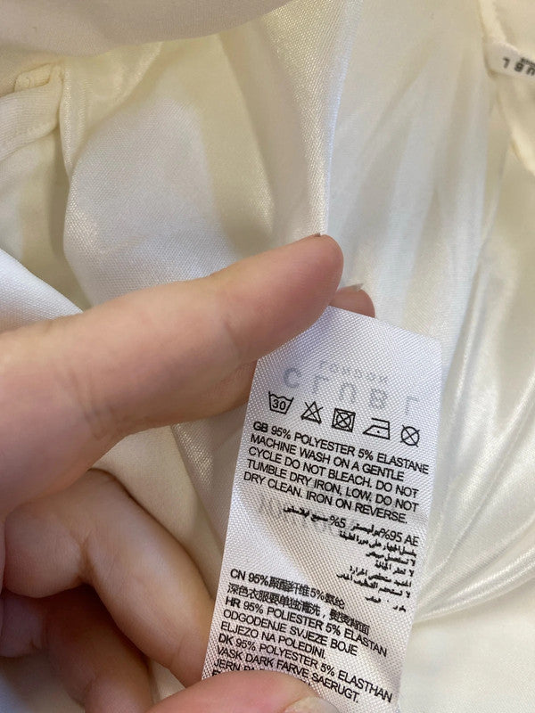 Club L London Stylish Cream Wide Leg Trousers UK 10 CJ001