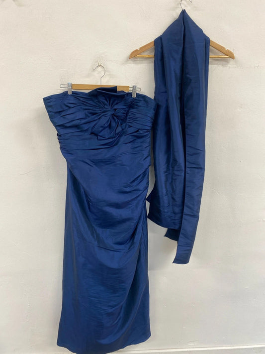 Gorgeous Hilary Morgan ball gown bridesmaid dress navy 24 CR002