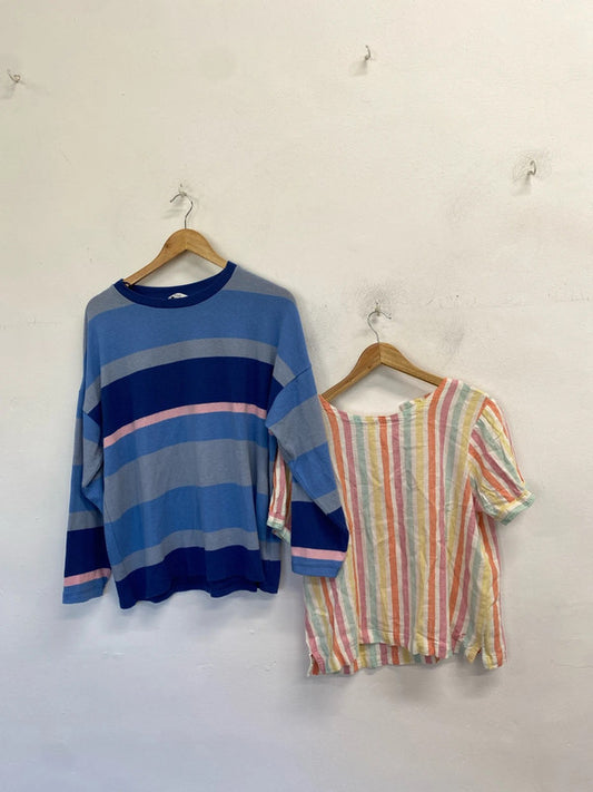 Stunning duo of stripy tops spring vibe next crew clothing company UK 14 KM005 #3