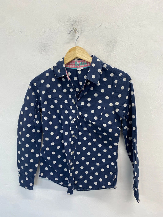 Gorgeous Boden cotton shirt navy big spots UK 8 MM005