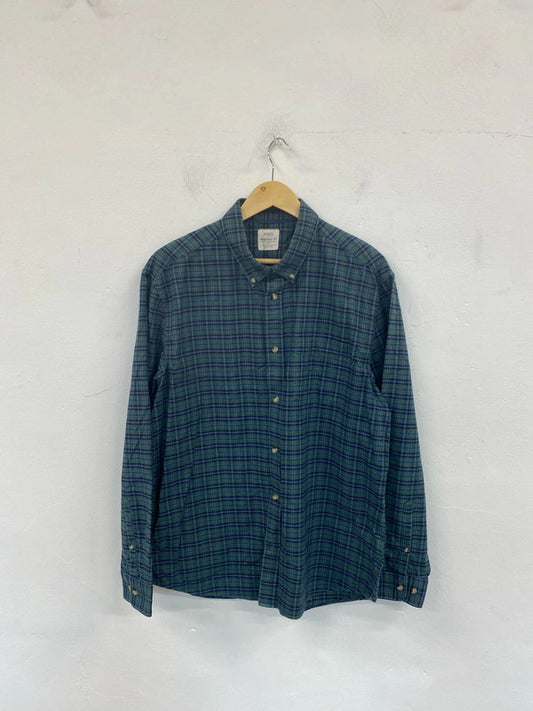 M&S Smart Green & Blue Check Shirt Size L SR006