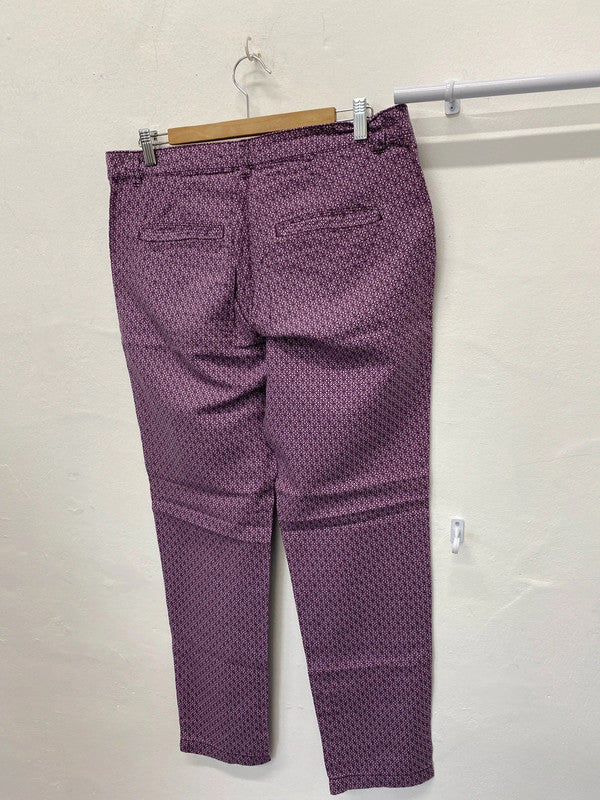 Fabulous Purple chinos abstract pattern Uk14 W36” KM003