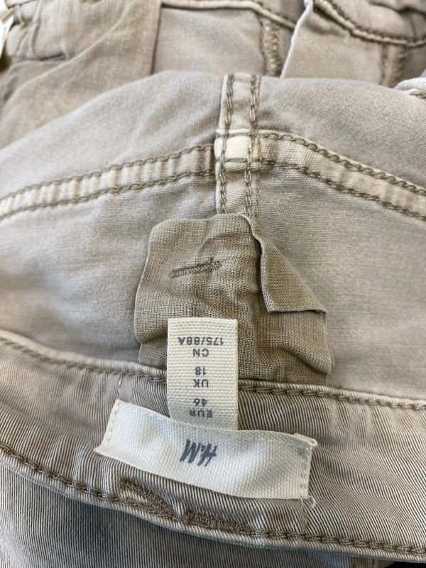 Fabulous H&M stone Cargo skinny trousers Uk16/18 KM003