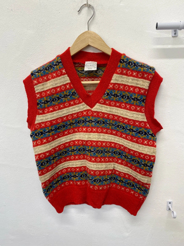 Miss Selfridge vintage Shetland wool fair aisle tank UkS MM005