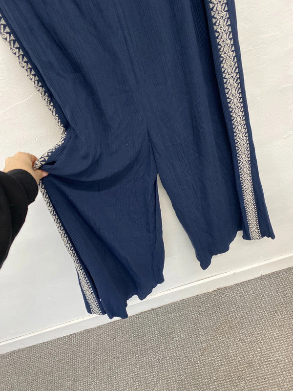 Lovely M&S navy beach jumpsuit UK 14 JB005