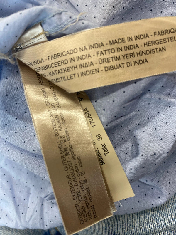 Fabulous Baby Blue Navy spotted shirt Ladies Uk10 MM005