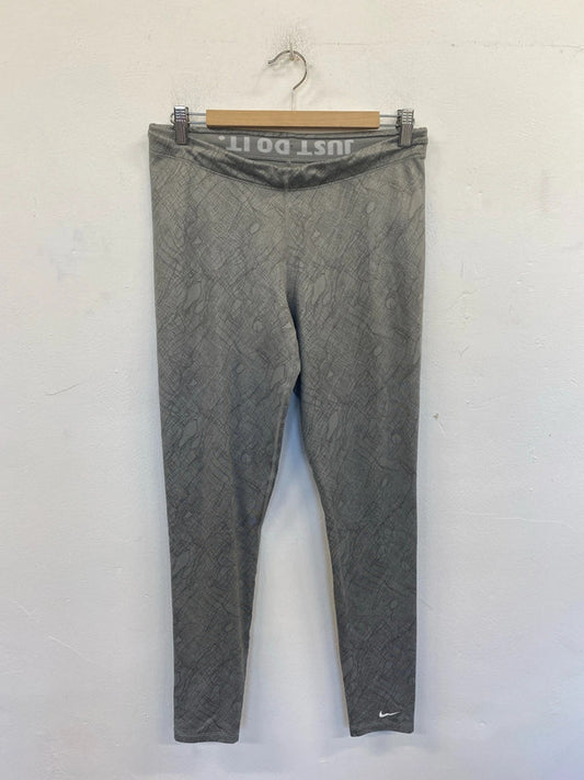 Great Nike Pro Combat Dri fit gym leggings UkL grey patterned KM005