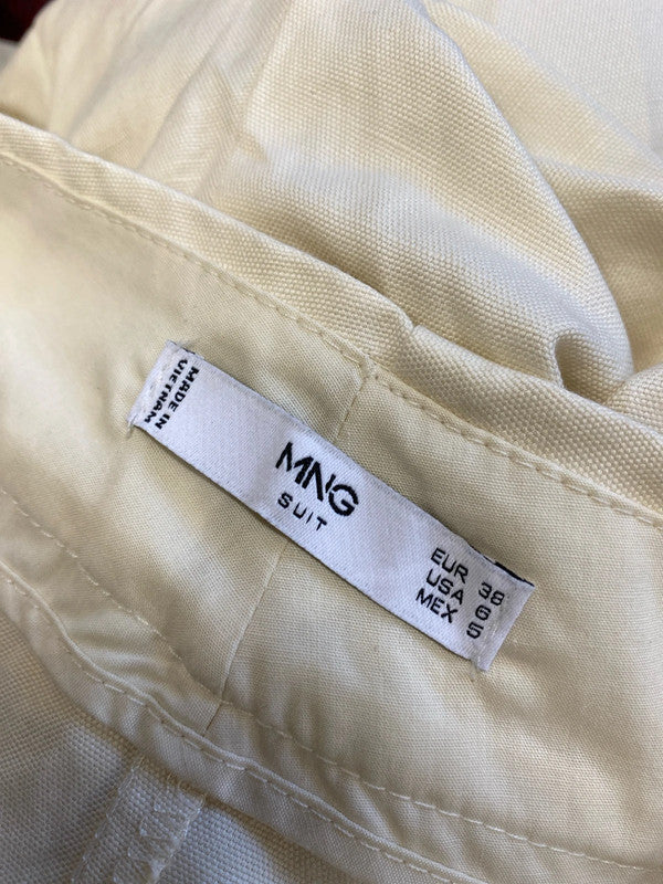 Lovely mango cream linen trousers suit UK 10 CJ001