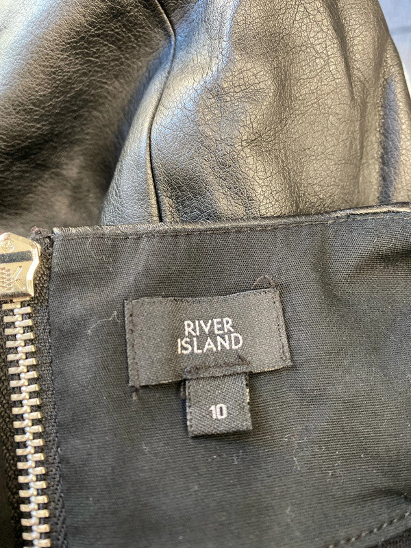 Lovely River Island Pencil skirt faux leather Uk10 MB001