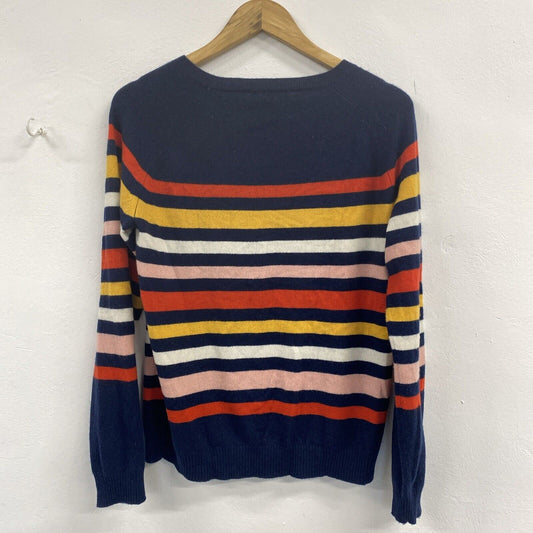 Max & Co Womens Cashmere Asymmetric Navy Stripped Jumper Size M CYM01