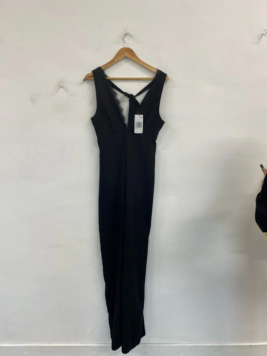 Mango Elegant Black Lace Detail Jumpsuit Size S AG006