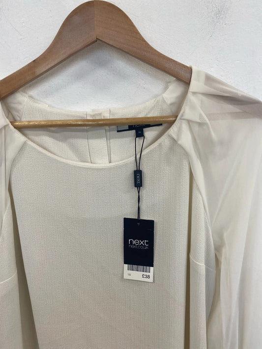 Next Elegant Cream Smock Midi Dress UK 16 AO001